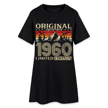 65ème Anniversaire Vintage Septembre Millésime Années 1960 - Robe T-shirt Femme - noir - Devant