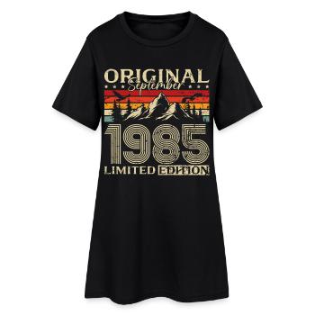 40th Birthday Vintage September Vintage 1985 - Women’s T-Shirt Dress - black - Front