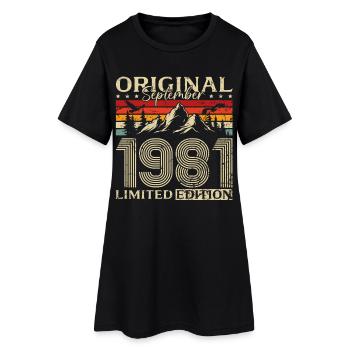 44th Birthday Vintage September Vintage 1981 - Women’s T-Shirt Dress - black - Front