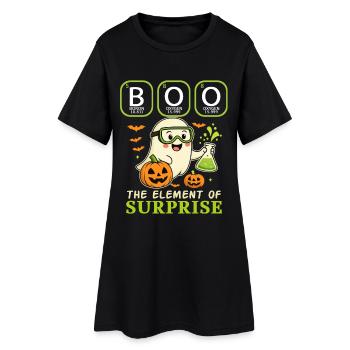 Buh: Das Überraschungsmoment – Funny STEM Halloween - Frauen T-Shirt-Kleid - Schwarz - Vorne