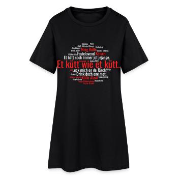 Cologne Kölsch Nuage de mots Carnaval de Cologne Alaaf Kölle - Robe T-shirt Femme - noir - Devant