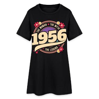 1956 Legend 70 Years Birthday Woman - Women’s T-Shirt Dress - black - Front