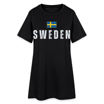 Drapeau de la Suède, patriote suédois - Robe T-shirt Femme - noir - Devant