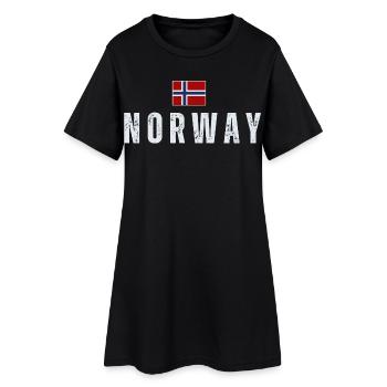Drapeau norvégien, patriote norvégien - Robe T-shirt Femme - noir - Devant