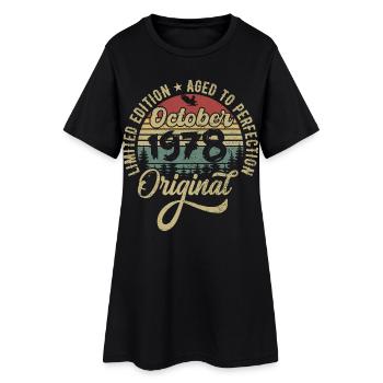 Octobre 1978 Anniversaire Octobre 1978 Octobre - Robe T-shirt Femme - noir - Devant