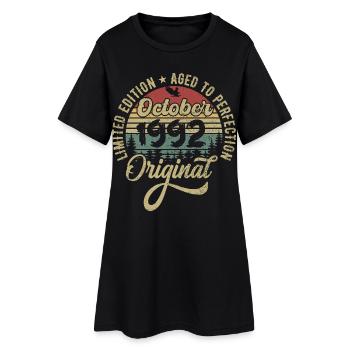 Octobre 1992 Anniversaire Octobre 1992 Octobre - Robe T-shirt Femme - noir - Devant