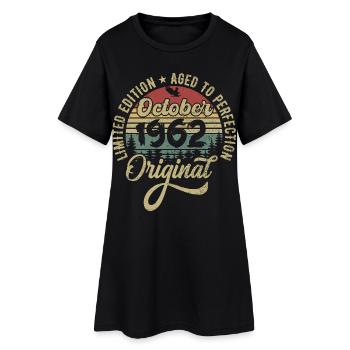 Octobre 1962 Anniversaire Octobre 1962 Octobre - Robe T-shirt Femme - noir - Devant