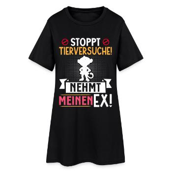 Bien-être animal STOP AUX TESTS SUR LES ANIMAUX PRENEZ MON EX - Robe T-shirt Femme - noir - Devant