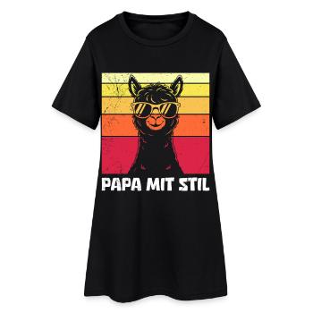 Paternité PAPA AVEC STYLE Rétro Lama Drôle - Robe T-shirt Femme - noir - Devant