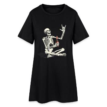 Rock Skelett - Frauen T-Shirt-Kleid - Schwarz - Vorne