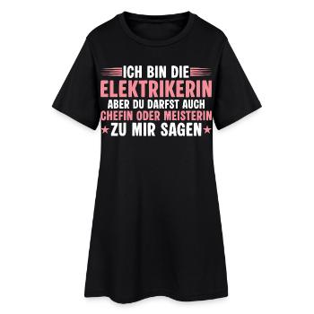Électricien mais on peut aussi dire patron - Robe T-shirt Femme - noir - Devant