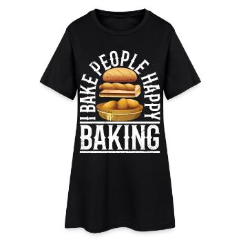 Je cuisine des gens heureux de cuisiner - Robe T-shirt Femme - noir - Devant
