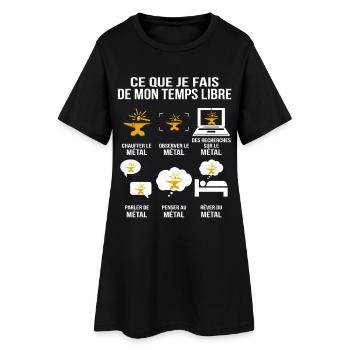 Ce que je fais de mon temps libre Forge et enclume - Robe T-shirt Femme - noir - Devant