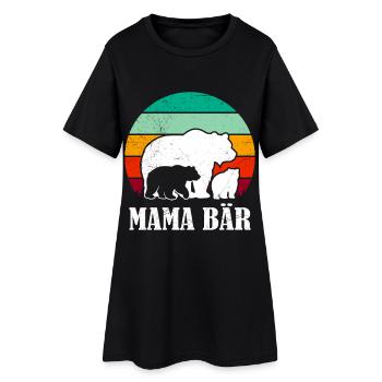 Werdende Mutter MAMA BÄR Bald Mama Lustig - Frauen T-Shirt-Kleid - Schwarz - Vorne