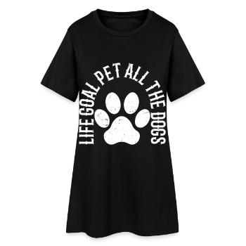 Objectif de vie Caresser tous les chiens - Robe T-shirt Femme - noir - Devant