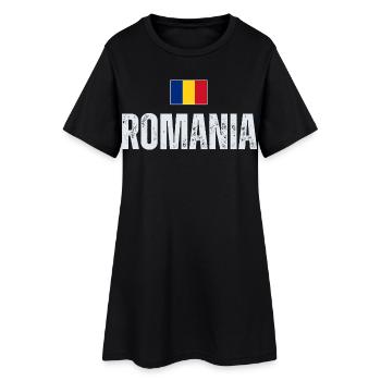 J'aime la Roumanie, la fierté roumaine - Robe T-shirt Femme - noir - Devant