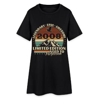 18 Jahre 2008 Vintage Retro Geburtstag - Frauen T-Shirt-Kleid - Schwarz - Vorne