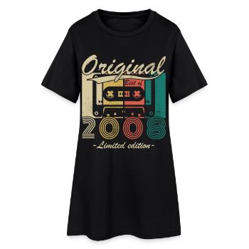 18 Year Old 2008 Vintage Retro Birthday - Women’s T-Shirt Dress - black - Front