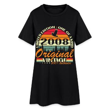 18 Year Old 2008 Vintage Retro Birthday - Women’s T-Shirt Dress - black - Front