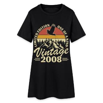18 Jahre 2008 Vintage Retro Geburtstag - Frauen T-Shirt-Kleid - Schwarz - Vorne