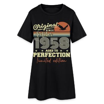 1958 Octobre 1958 anniversaire octobre 1958 - Robe T-shirt Femme - noir - Devant