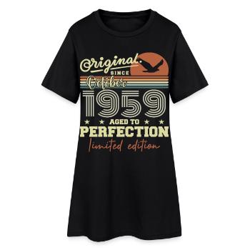 1959 Octobre 1959 anniversaire octobre 1959 - Robe T-shirt Femme - noir - Devant