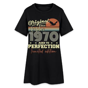 1970 Octobre 1970 anniversaire octobre 1970 - Robe T-shirt Femme - noir - Devant