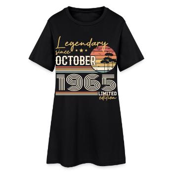 Cadeau Octobre 1965 - Génial Depuis Octobre 1965 - Robe T-shirt Femme - noir - Devant