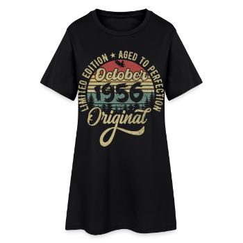 Octobre 1956 Anniversaire Octobre 1956 Octobre - Robe T-shirt Femme - noir - Devant