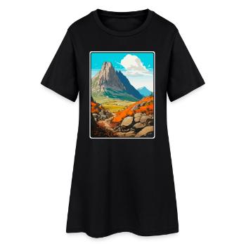 Dolomites, Italie, Montagne, Paysage, Illustration - Robe T-shirt Femme - noir - Devant