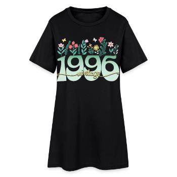 1996 Flowers 30 Years Birthday Women - Women’s T-Shirt Dress - black - Front