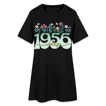 1956 Flowers 70 Years Anniversary Woman - Women’s T-Shirt Dress - black - Front