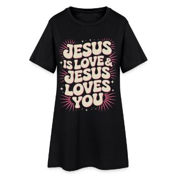 Jesus Liebe Spruch mit Sprechblasen - Frauen T-Shirt-Kleid - Schwarz - Vorne