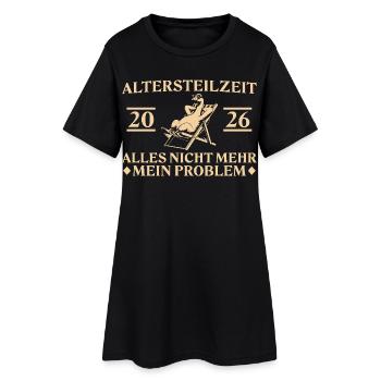 Retraite partielle 2026 - oie dans une chaise longue - Robe T-shirt Femme - noir - Devant