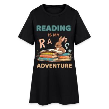 La lecture est ma passion d’aventure - Robe T-shirt Femme - noir - Devant