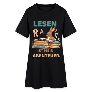 Aventure de lecture avec des lapins - Robe T-shirt Femme - noir - Devant