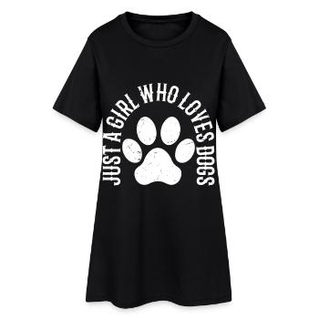 Juste une fille qui aime les chiens - Robe T-shirt Femme - noir - Devant
