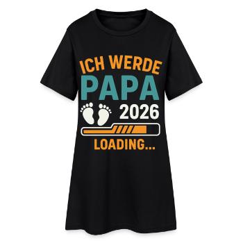 Future papa JE SERAI PAPA 2026 Drôle - Robe T-shirt Femme - noir - Devant