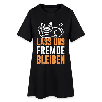 Mallorca LASS UNS FREMDE BLEIBEN Lustiges - Frauen T-Shirt-Kleid - Schwarz - Vorne