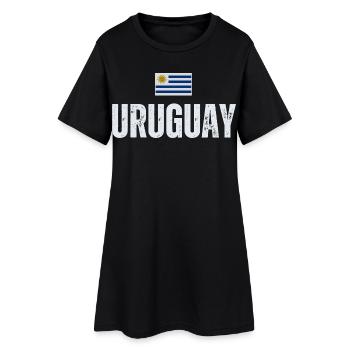 J'aime l'Uruguay, fabriqué en Uruguay - Robe T-shirt Femme - noir - Devant