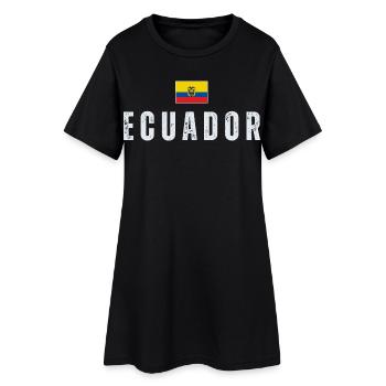 Drapeau de l'Équateur, j'aime l'Équateur - Robe T-shirt Femme - noir - Devant