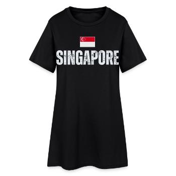 J'aime Singapour, la fierté singapourienne - Robe T-shirt Femme - noir - Devant