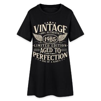 Millésime 1985 Vintage Born Rétro Anniversaire - Robe T-shirt Femme - noir - Devant