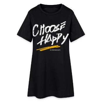 choose_happy_motivation_motivational - Frauen T-Shirt-Kleid - Schwarz - Vorne