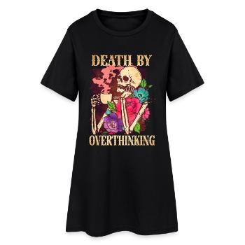Mort par squelette drôle de réflexion excessive - Robe T-shirt Femme - noir - Devant