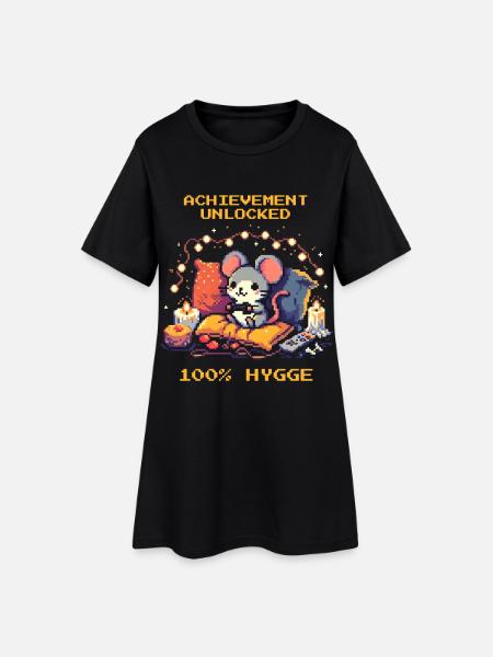 Erfolg freigeschaltet: 100% Hygge - Frauen T-Shirt-Kleid - Schwarz