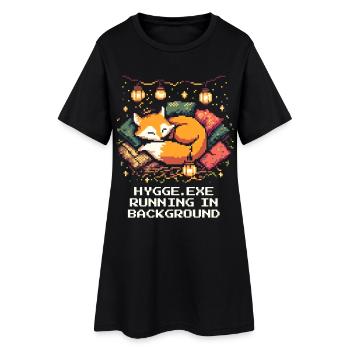 Hygge.exe s'exécute en arrière-plan - Robe T-shirt Femme - noir - Devant