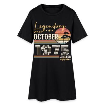 Oktober 1975 Geschenk - Genial seit Oktober 1975 - Frauen T-Shirt-Kleid - Schwarz - Vorne