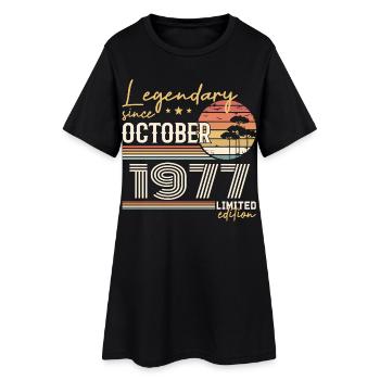 Cadeau Octobre 1977 - Génial Depuis Octobre 1977 - Robe T-shirt Femme - noir - Devant