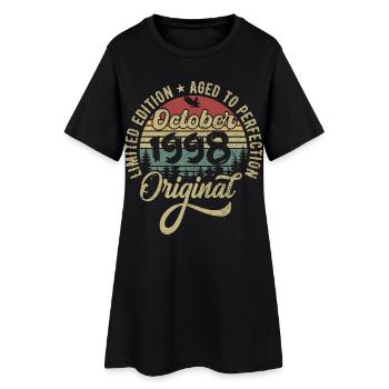 Octobre 1998 Anniversaire Octobre 1998 Octobre - Robe T-shirt Femme - noir - Devant